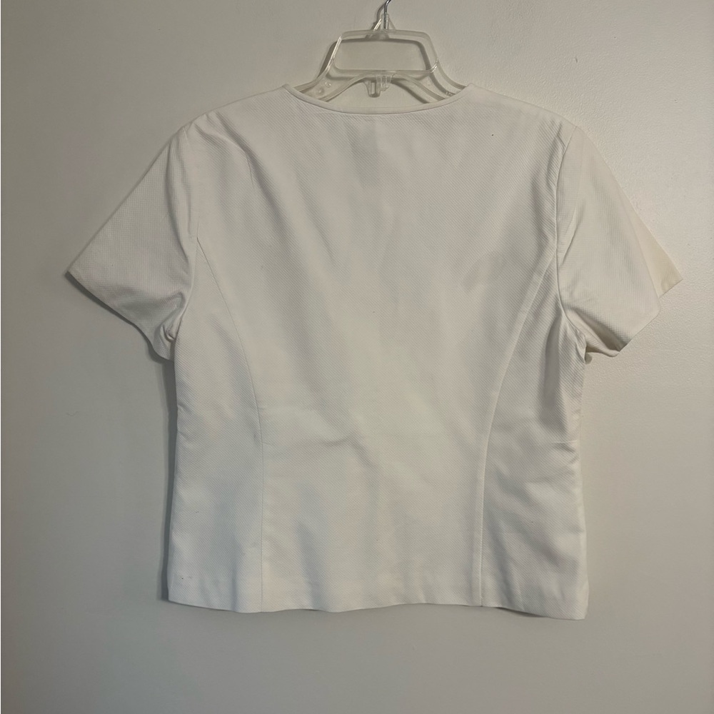 Talbots White Button-Down Double Weave Women's Sh… - image 6